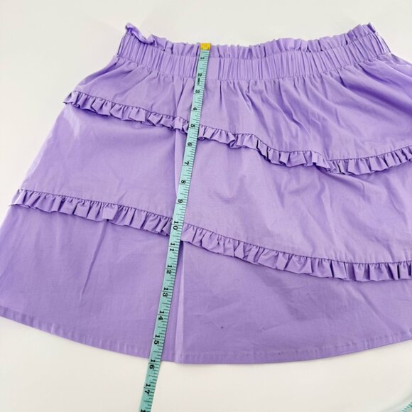 Taylor Tillman Purple Mini Skirt with Ruffled Tiers, M - Picture 5 of 5